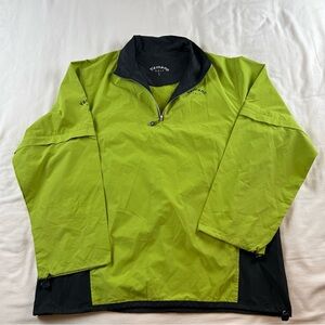 Yamano Golf Convertible Waterproof Windbreaker Green Black Zip-Off Sleeves Large
